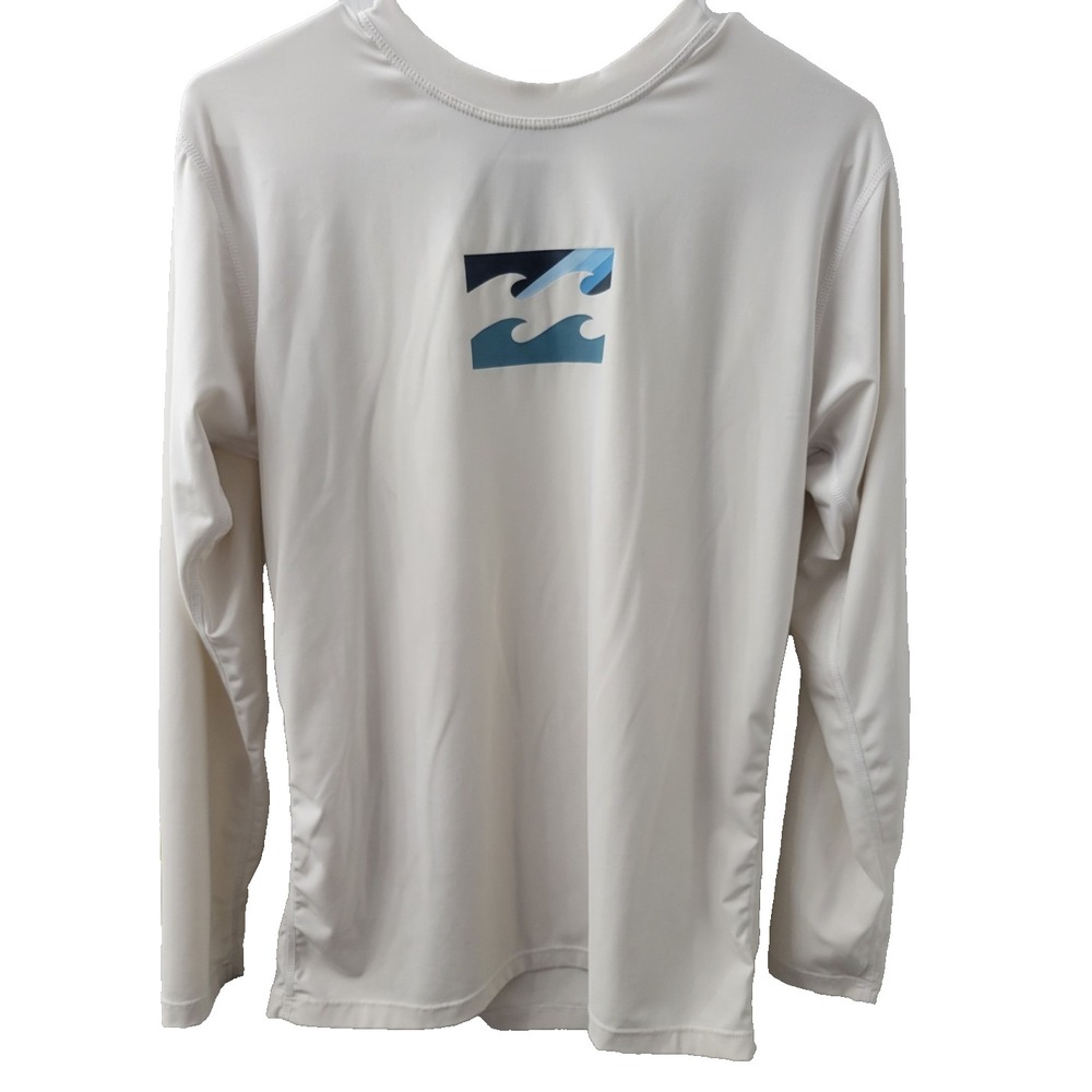 Billabong Womens Size 14 Shirt 50+ UPF Protection Swim Surf Lifeguard White Wave